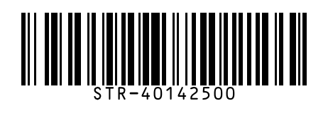 Code 128 barcode encoding the part number STR-40142500